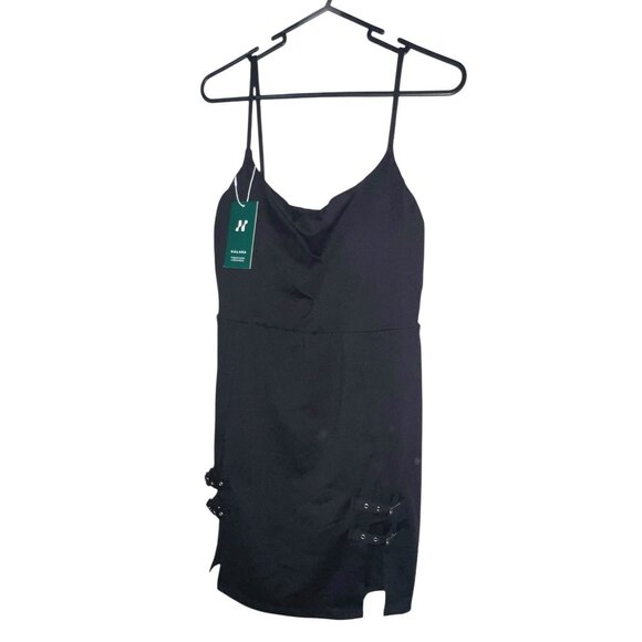 Halara Spaghetti Strap 2in1 Mini Party Buckle Dress with Shorts Sz Large Womens - Picture 2 of 9